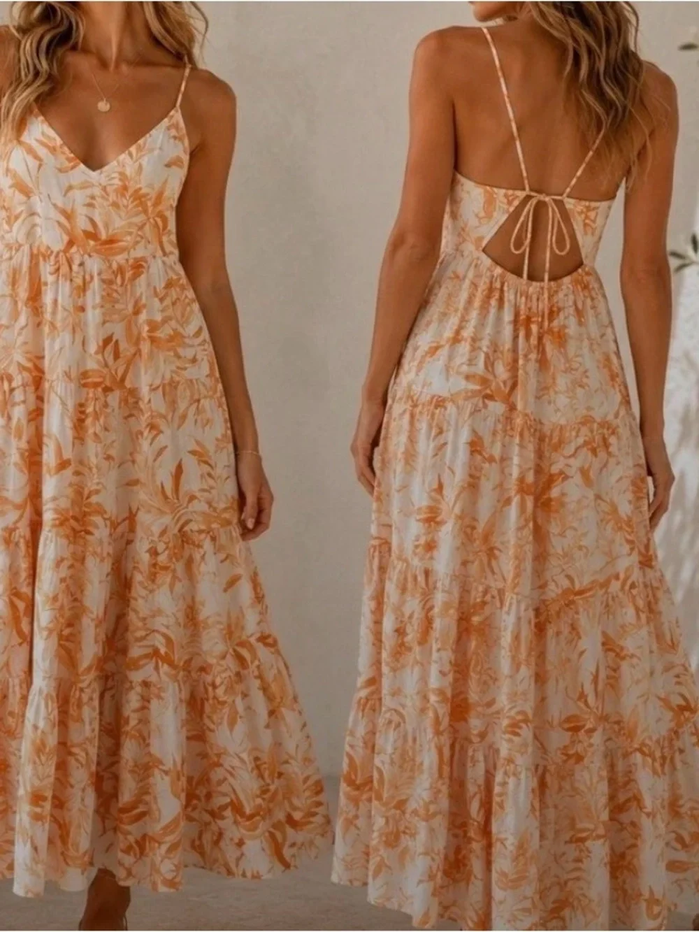 Abercrombie tropical Maxi Dress with back tie